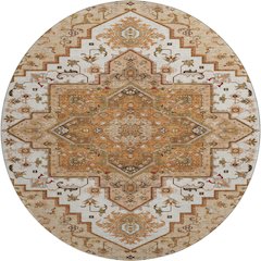 Premium Machine Washable Mayfield AMF1036 Terracotta 8' x 8' Round Rug