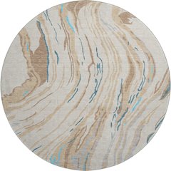 Premium Machine Washable Mayfield AMF1037 Beige 8' x 8' Round Rug