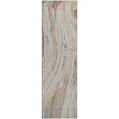 Premium Machine Washable Mayfield AMF1037 Beige 2'3" x 7'6" Runner Rug