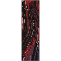 Premium Machine Washable Mayfield AMF1037 Black 2'3" x 7'6" Runner Rug