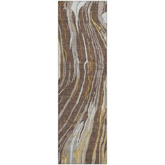 Premium Machine Washable Mayfield AMF1037 Brown 2'3" x 7'6" Runner Rug