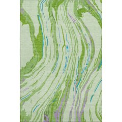 Premium Machine Washable Mayfield AMF1037 Green 2'6" x 3'10" Rug