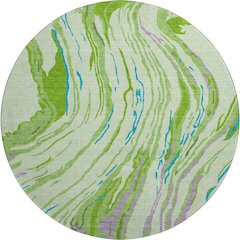 Premium Machine Washable Mayfield AMF1037 Green 8' x 8' Round Rug