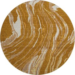 Premium Machine Washable Mayfield AMF1037 Paprika 8' x 8' Round Rug