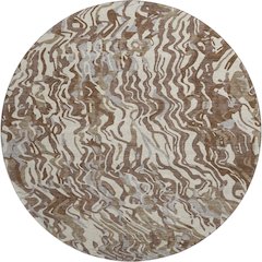 Premium Machine Washable Mayfield AMF1038 Brown 8' x 8' Round Rug
