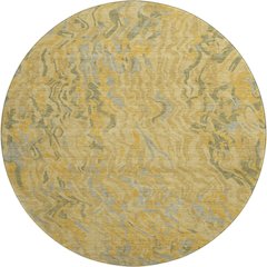 Premium Machine Washable Mayfield AMF1038 Gold 8' x 8' Round Rug