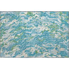 Premium Machine Washable Mayfield AMF1038 Teal 1'8" x 2'6" Rug