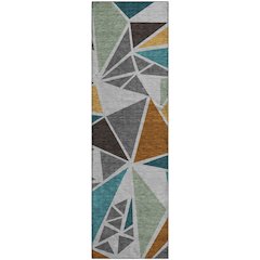 Premium Machine Washable Mayfield AMF1039 Gray 2'3" x 7'6" Runner Rug