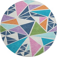 Premium Machine Washable Mayfield AMF1039 White 8' x 8' Round Rug