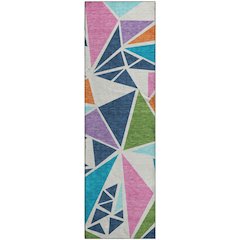 Premium Machine Washable Mayfield AMF1039 White 2'3" x 7'6" Runner Rug