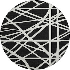 Premium Machine Washable Mayfield AMF1040 Black 8' x 8' Round Rug