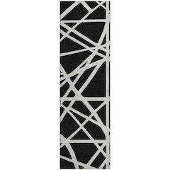 Premium Machine Washable Mayfield AMF1040 Black 2'3" x 7'6" Runner Rug