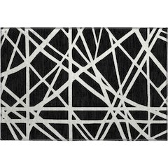 Premium Machine Washable Mayfield AMF1040 Black 1'8" x 2'6" Rug