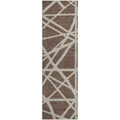 Premium Machine Washable Mayfield AMF1040 Brown 2'3" x 7'6" Runner Rug