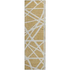 Premium Machine Washable Mayfield AMF1040 Gold 2'3" x 7'6" Runner Rug