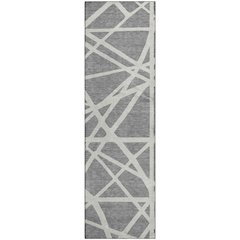 Premium Machine Washable Mayfield AMF1040 Gray 2'3" x 7'6" Runner Rug