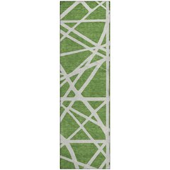 Premium Machine Washable Mayfield AMF1040 Green 2'3" x 7'6" Runner Rug