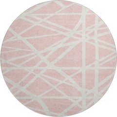 Premium Machine Washable Mayfield AMF1040 Pink 8' x 8' Round Rug
