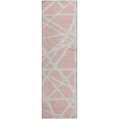 Premium Machine Washable Mayfield AMF1040 Pink 2'3" x 7'6" Runner Rug