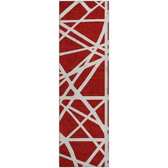 Premium Machine Washable Mayfield AMF1040 Red 2'3" x 7'6" Runner Rug