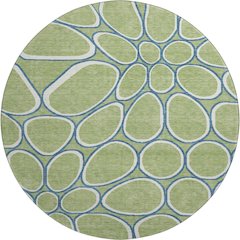 Premium Machine Washable Mayfield AMF1041 Aloe 8' x 8' Round Rug