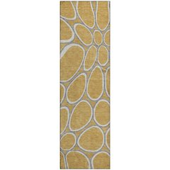Premium Machine Washable Mayfield AMF1041 Gold 2'3" x 7'6" Runner Rug