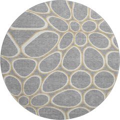 Premium Machine Washable Mayfield AMF1041 Gray 8' x 8' Round Rug