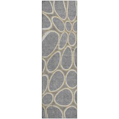 Premium Machine Washable Mayfield AMF1041 Gray 2'3" x 7'6" Runner Rug