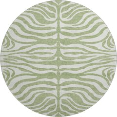 Premium Machine Washable Mayfield AMF1042 Aloe 8' x 8' Round Rug