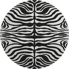 Premium Machine Washable Mayfield AMF1042 Black 8' x 8' Round Rug