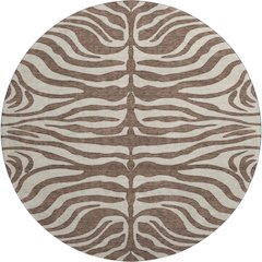 Premium Machine Washable Mayfield AMF1042 Brown 8' x 8' Round Rug