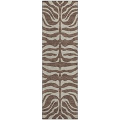 Premium Machine Washable Mayfield AMF1042 Brown 2'3" x 7'6" Runner Rug