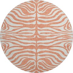 Premium Machine Washable Mayfield AMF1042 Coral 8' x 8' Round Rug