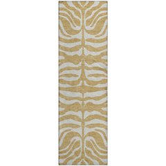 Premium Machine Washable Mayfield AMF1042 Gold 2'3" x 7'6" Runner Rug