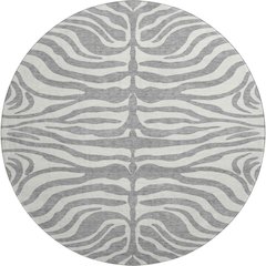 Premium Machine Washable Mayfield AMF1042 Gray 8' x 8' Round Rug
