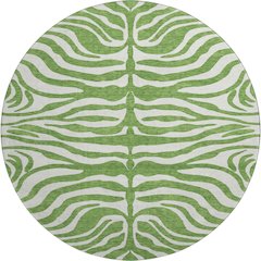 Premium Machine Washable Mayfield AMF1042 Green 8' x 8' Round Rug
