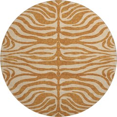 Premium Machine Washable Mayfield AMF1042 Paprika 8' x 8' Round Rug