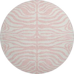 Premium Machine Washable Mayfield AMF1042 Pink 8' x 8' Round Rug