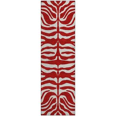 Premium Machine Washable Mayfield AMF1042 Red 2'3" x 7'6" Runner Rug