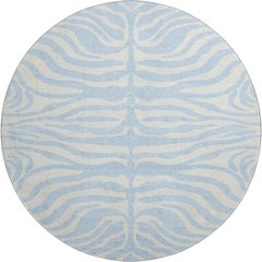Premium Machine Washable Mayfield AMF1042 Sky 8' x 8' Round Rug