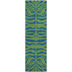 Premium Machine Washable Mayfield AMF1043 Green 2'3" x 7'6" Runner Rug