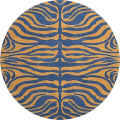 Premium Machine Washable Mayfield AMF1043 Navy 8' x 8' Round Rug