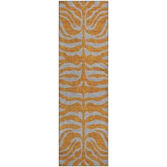 Premium Machine Washable Mayfield AMF1043 Orange 2'3" x 7'6" Runner Rug