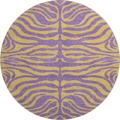 Premium Machine Washable Mayfield AMF1043 Purple 8' x 8' Round Rug