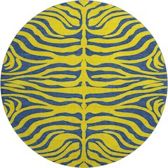 Premium Machine Washable Mayfield AMF1043 Yellow 8' x 8' Round Rug