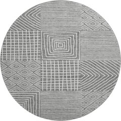 Premium Machine Washable Mayfield AMF1044 Charcoal 8' x 8' Round Rug