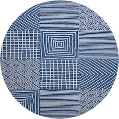 Premium Machine Washable Mayfield AMF1044 Navy 8' x 8' Round Rug