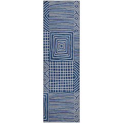 Premium Machine Washable Mayfield AMF1044 Navy 2'3" x 7'6" Runner Rug
