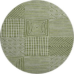 Premium Machine Washable Mayfield AMF1044 Olive 8' x 8' Round Rug