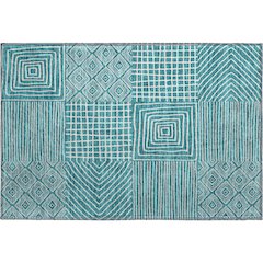 Premium Machine Washable Mayfield AMF1044 Teal 1'8" x 2'6" Rug